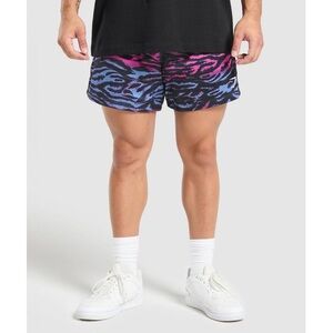 Gymshark Men’s Tiger Stripe Printed Mesh 5” Shorts Size XL Style# A6A8T